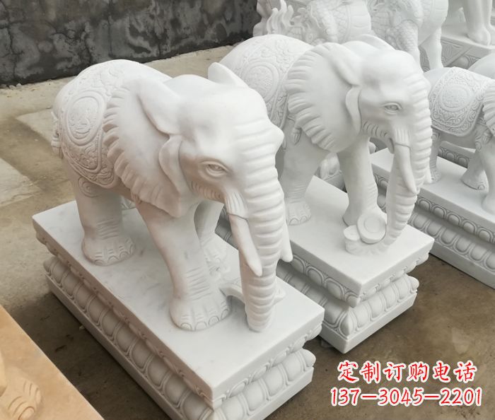 山东增添吉祥气息的玉质大象雕塑