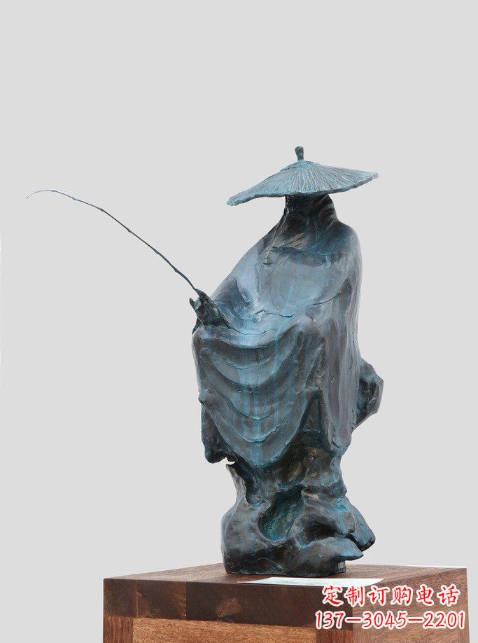 山东中领雕塑:精美古典雕塑——姜太公钓鱼铜像