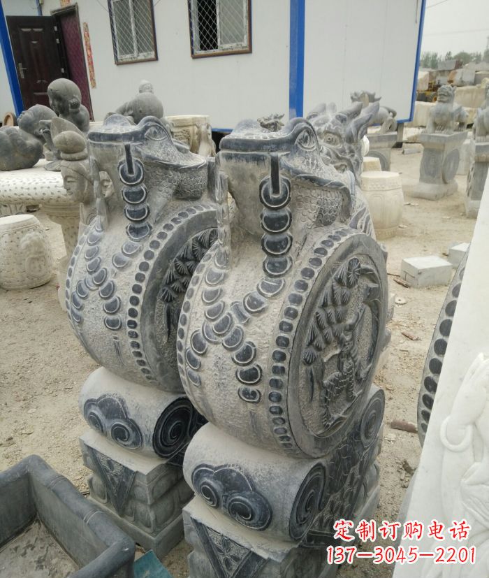 山东古韵深远,金蟾抱鼓石仿古门墩雕塑