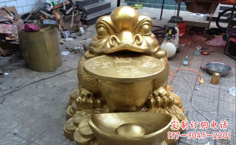 山东铜质金蟾招财动物雕塑