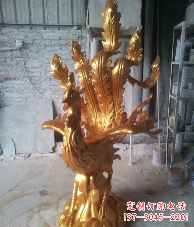 山东金凤凰玻璃钢仿铜动物雕塑─让美丽无限盛开