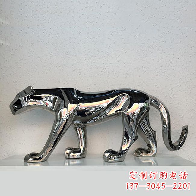 山东杰出的不锈钢金钱豹雕塑