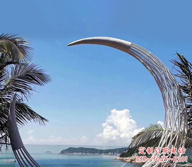 山东无比耀眼的不锈钢月亮雕塑