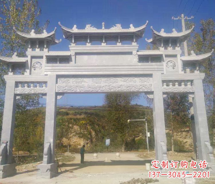 山东中领雕塑:精雕制作仿古石牌坊石雕