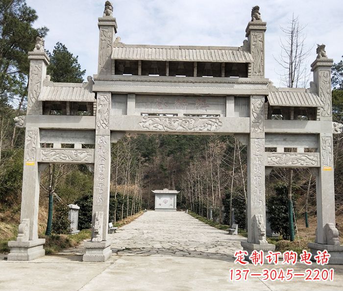 山东中领雕塑定制牌坊石雕