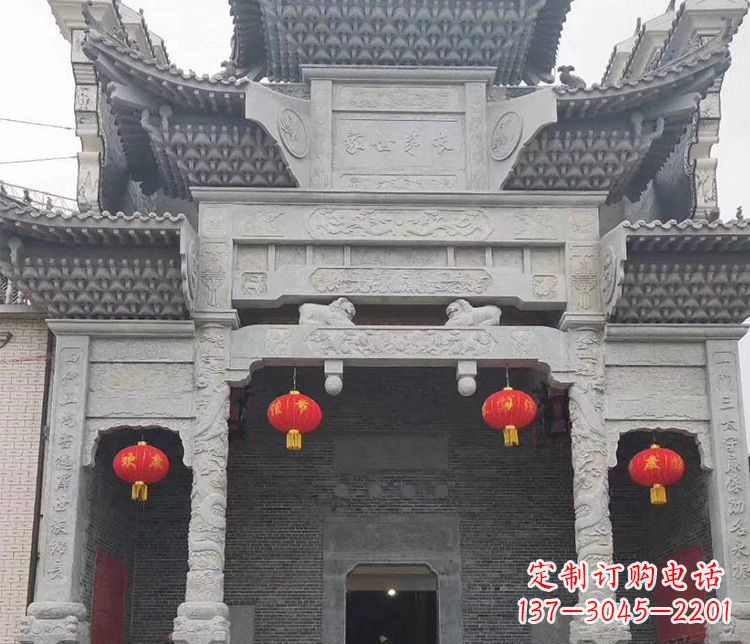 山东中领雕塑:专业定制牌坊石雕