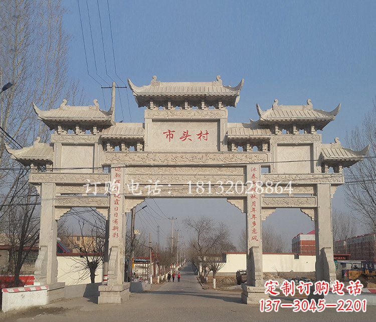 山东景区三门七楼石雕牌坊——精美绝伦的牌坊雕塑