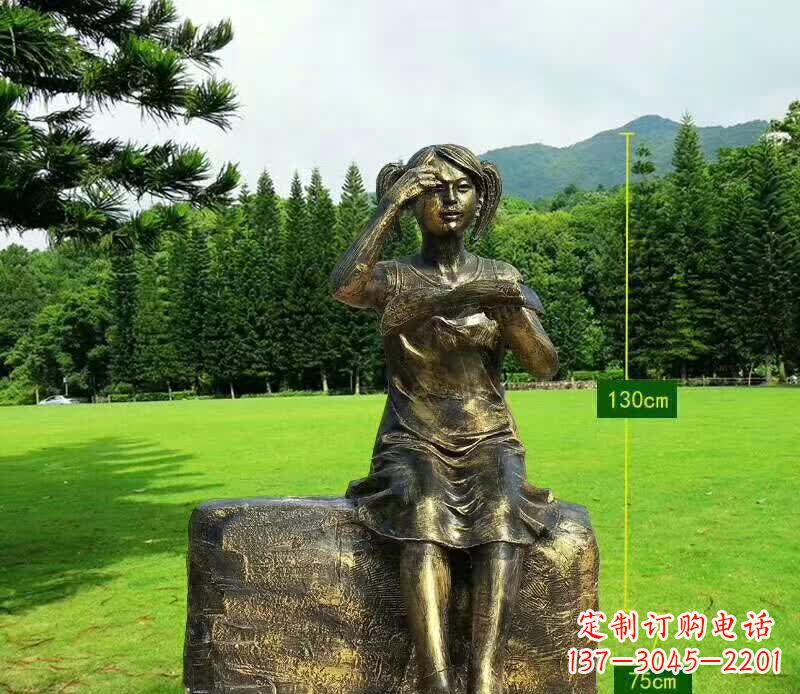 山东精美的女孩铜雕塑,展现活力与青春