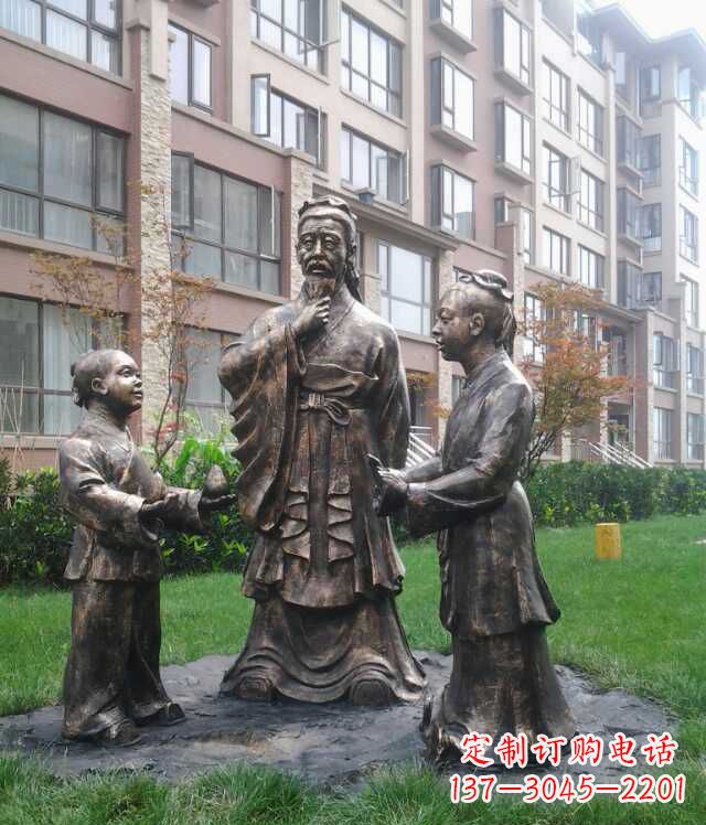 山东孔融让梨古代人物雕塑
