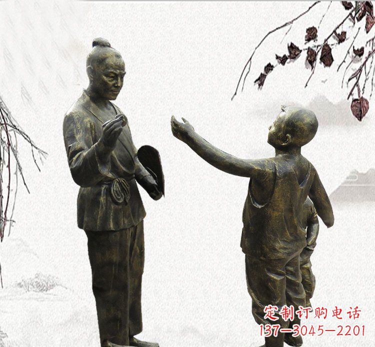 山东孔融让梨铜雕,专业定制高品质
