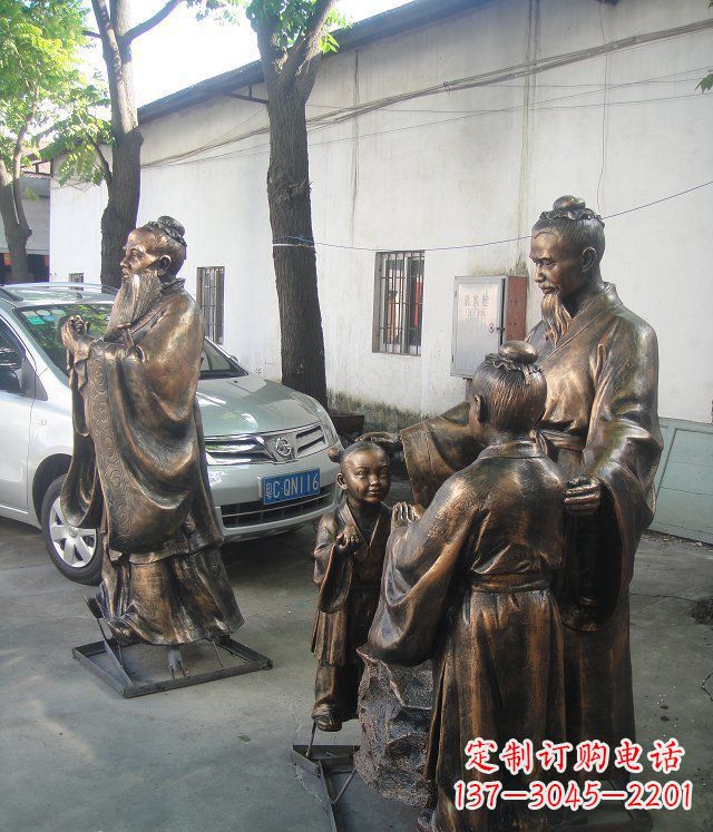 山东孔融让梨校园景观铜雕