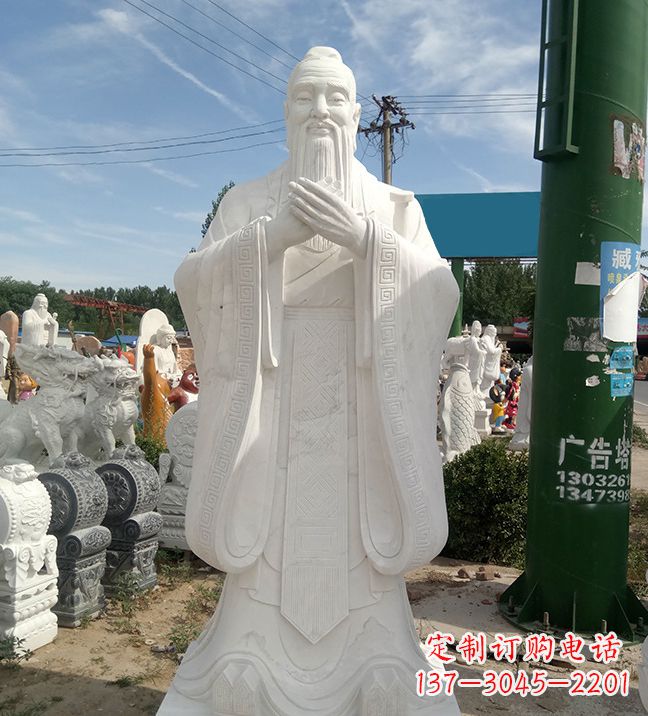 山东中领雕塑|传承历史文化,精致孔子不锈钢雕塑