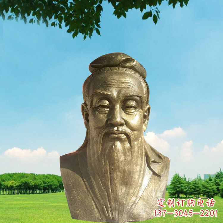 山东孔子头像铜雕,欣赏中国文化传统精髓