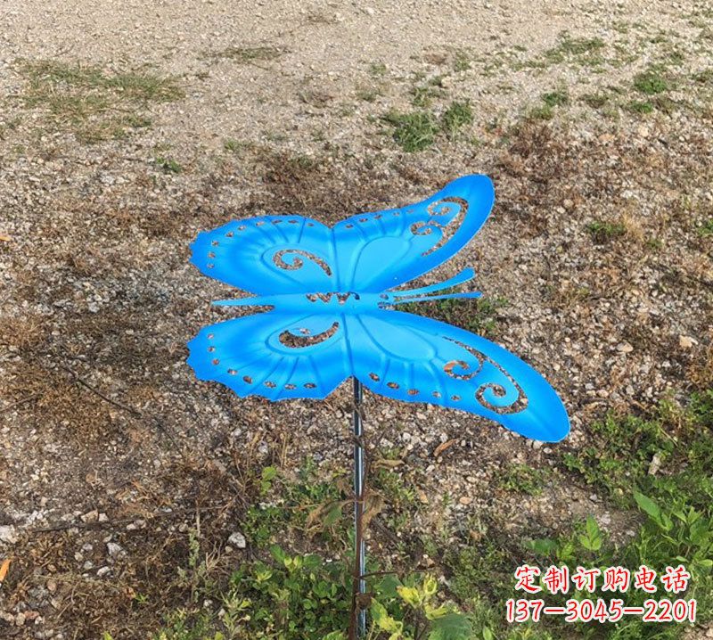 山东蓝色不锈钢铁艺蝴蝶插件