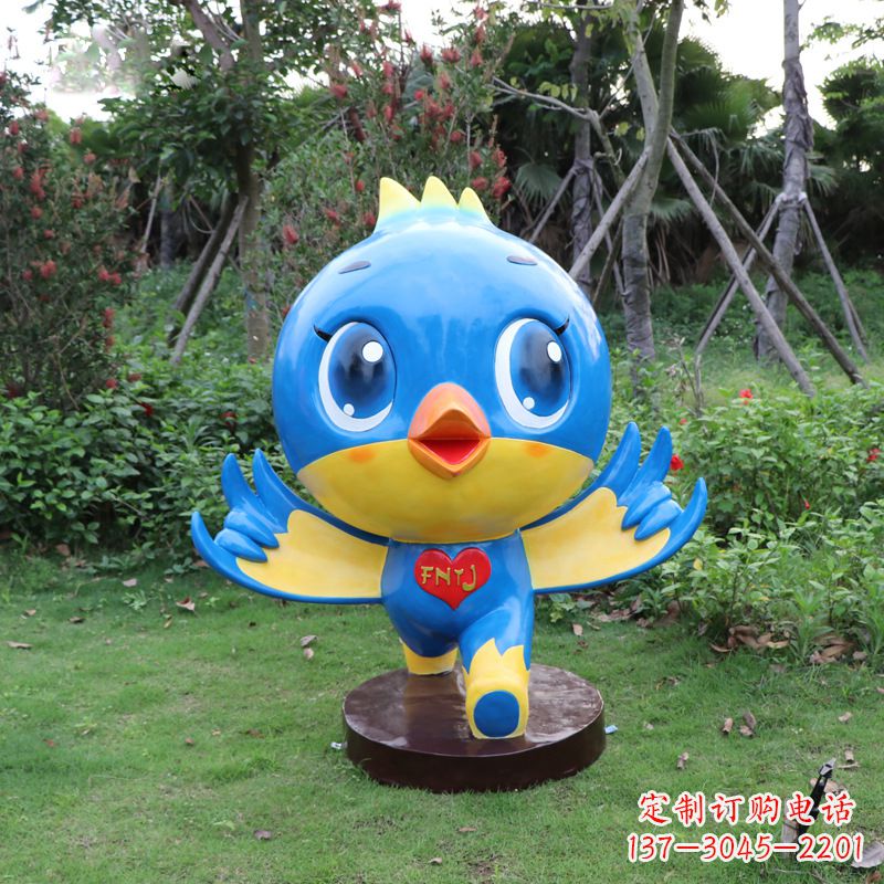 山东蓝色梦幻,玻璃钢鸽子雕塑