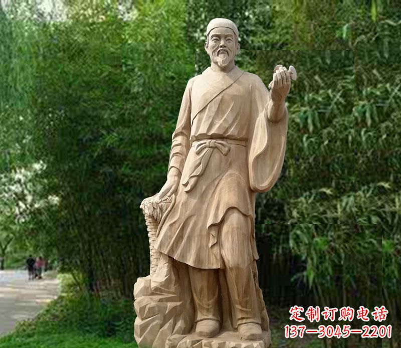 山东李时珍大理石医学家石雕