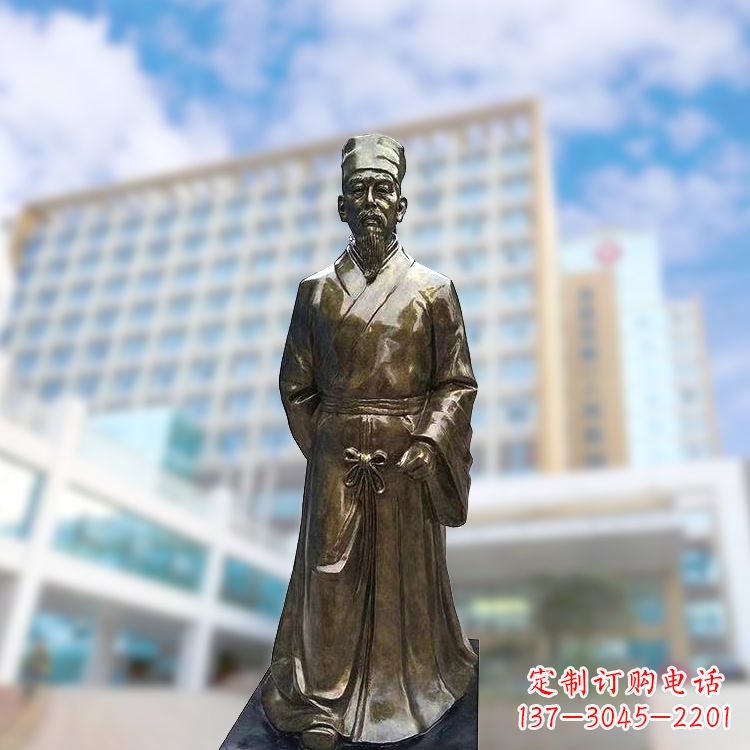 山东李时珍仿铜雕塑-李时珍雕像