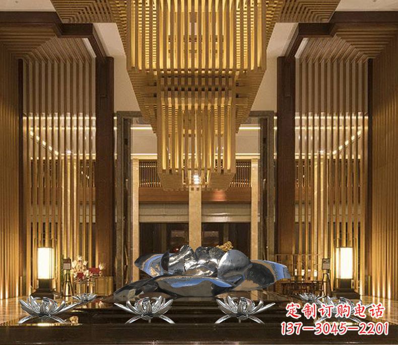 山东专业定制莲花不锈钢雕塑