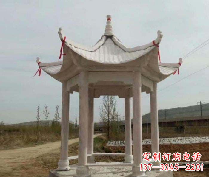 山东六角石雕凉亭 (2)