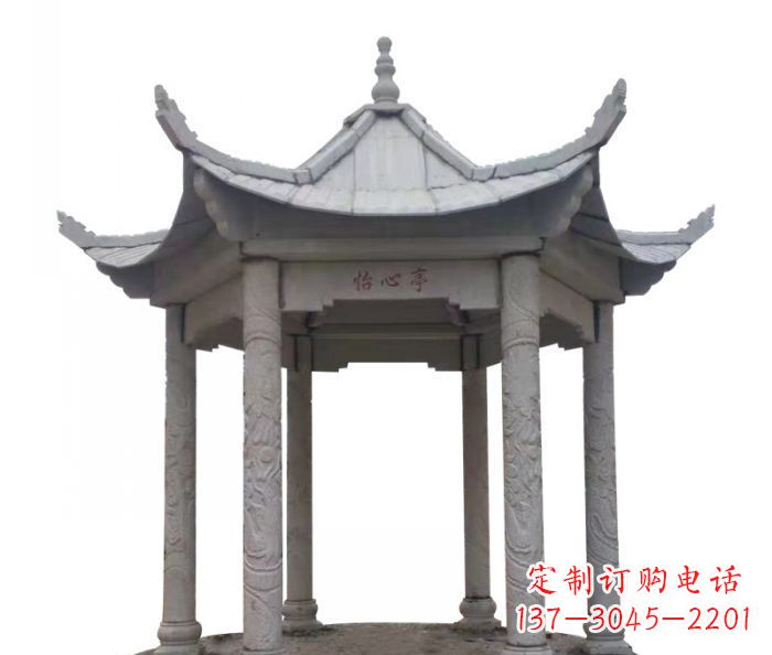 山东六角石雕凉亭 (5)