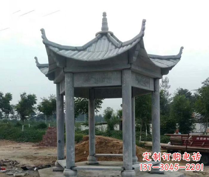 山东六角石雕凉亭 (4)