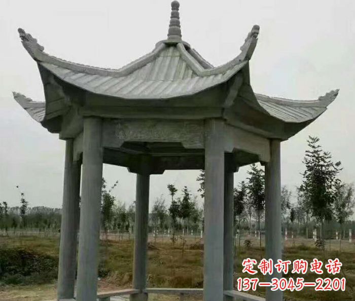 山东六角石雕凉亭 (3)