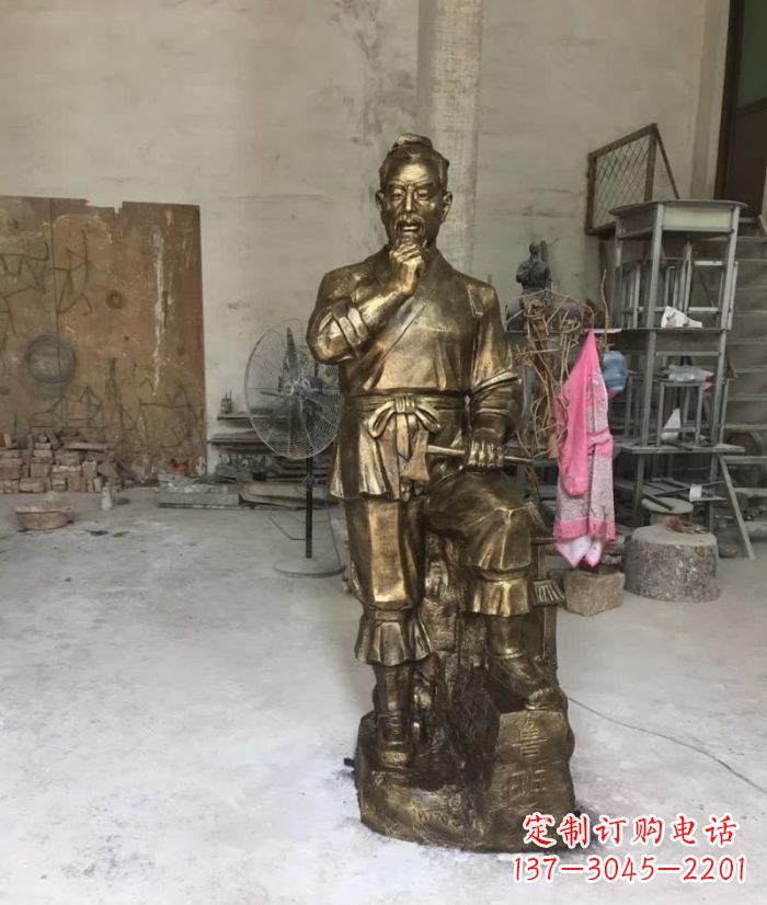 山东鲁班古代名人铜雕