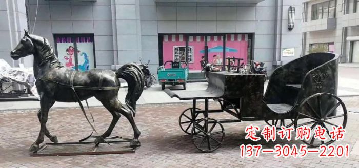 山东高质量马车景观铜雕