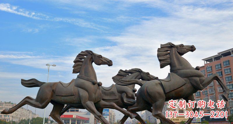 山东马广场动物铜雕塑,精致细腻魅力无穷