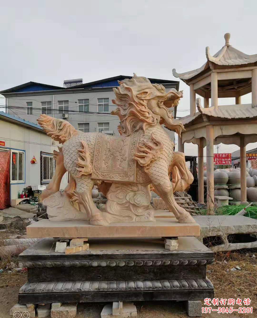 山东麒麟石雕,中领雕塑独特定制