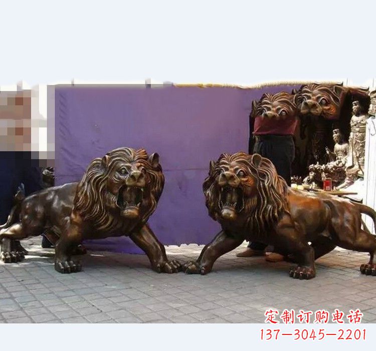 山东中领雕塑精心打造的正宗西洋狮子铜雕,表面…