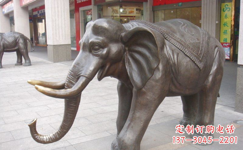 山东祥和如意的铜制大象雕塑