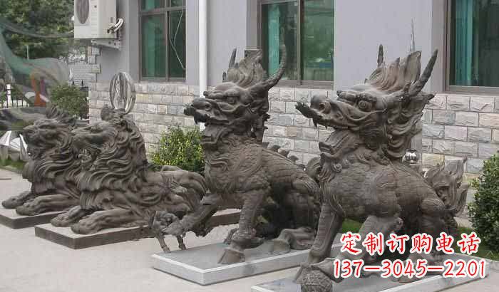 山东招财进宝,麒麟雕塑立足宅门口