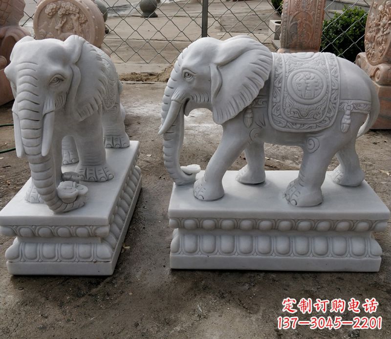 山东石雕大象，营造优雅气派