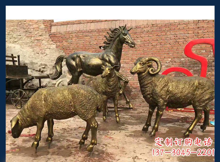 山东中领雕塑|绵羊公园动物铜雕,让自然之美永存