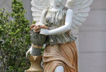 山东精致高雅的汉白玉天使雕塑