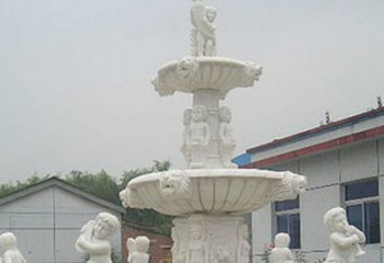 山东汉白玉天使大型喷泉石雕