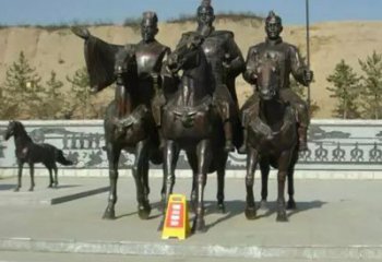 山东中领雕塑：骑马广场铜雕作品