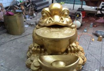 山东铜质金蟾招财动物雕塑
