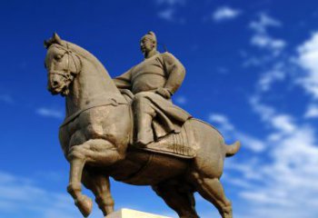 山东领雕塑正大光明：李世民骑马景观雕塑