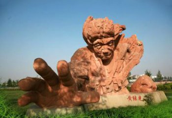 山东中领雕塑-为抗战英雄黄继光献礼的石雕景观雕塑