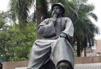 山东精美静谧——林则徐坐姿铜雕塑