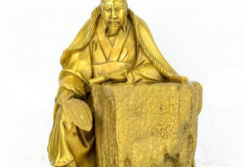 山东精致细腻的诸葛亮鎏金雕塑