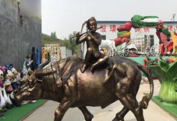 山东中领雕塑的古典韵味牧童铜雕是一件绝美的雕…
