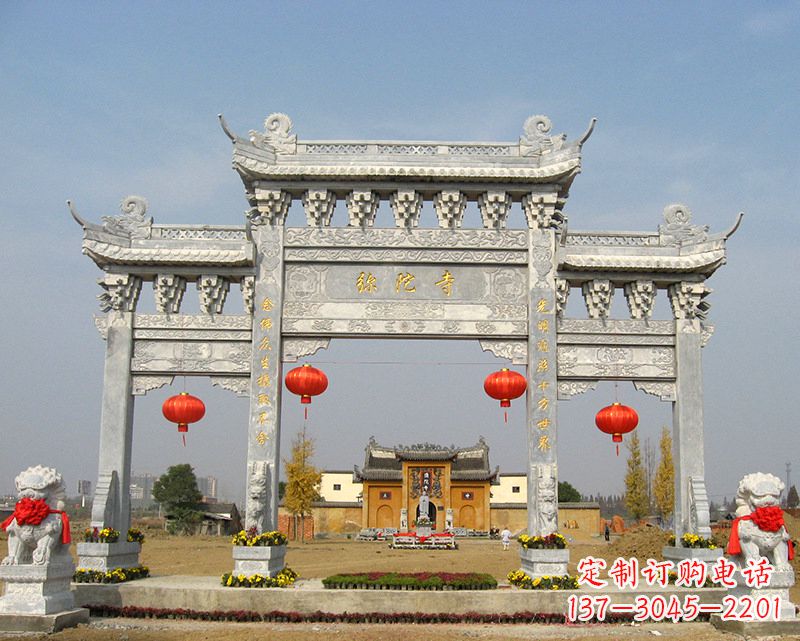 山东牌坊山门石雕