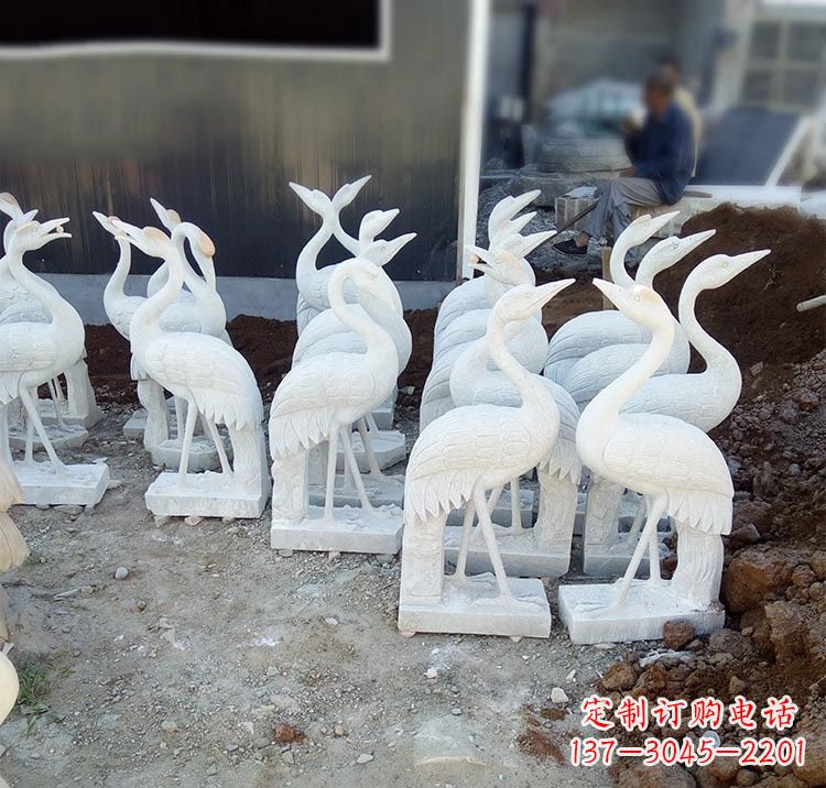 山东精美工艺,传统雕刻——仙鹤石塑