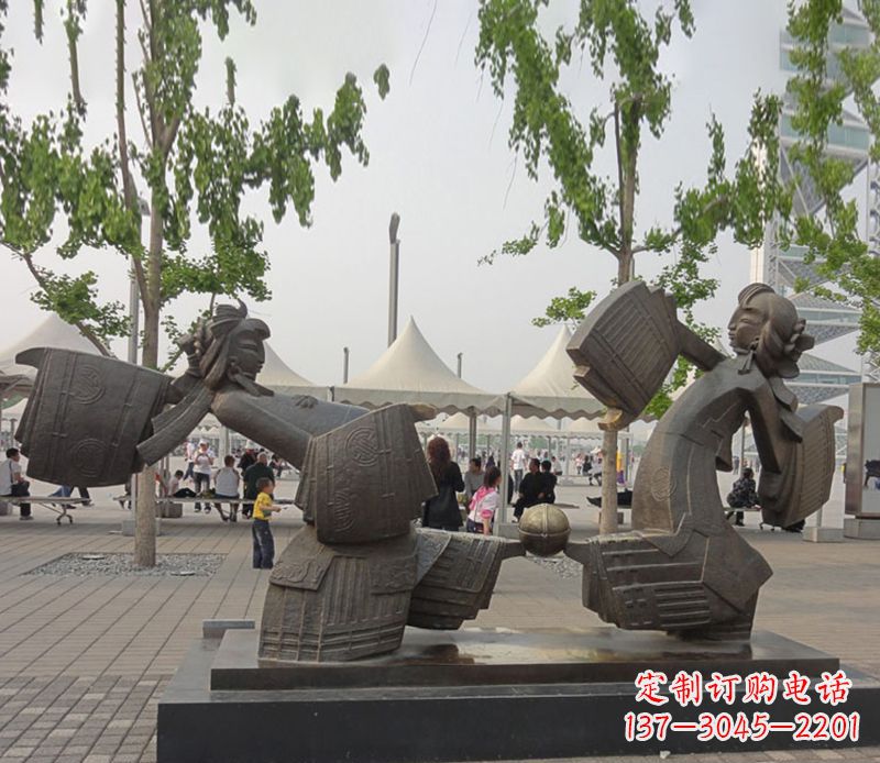 山东艺术雕刻杰作——皮影戏铜雕