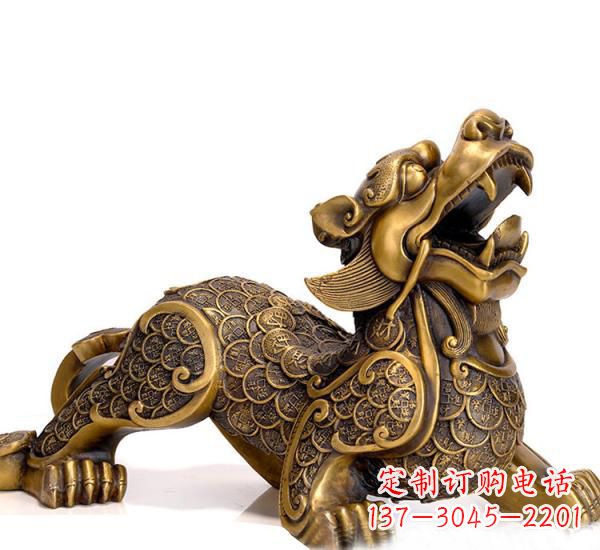 山东特色貔貅铜雕,精致美观,福祉永存
