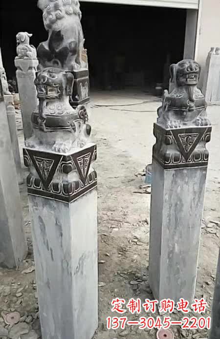 山东貔貅栓马桩雕塑