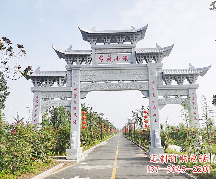 山东青石雕塑牌坊